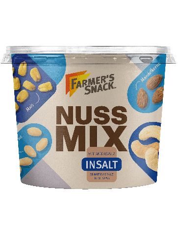 Freigestellte Verpackung von Farmer's Snack Nuss Mix Insalt Becher 225g