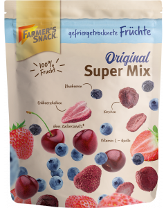 Freigestellte Verpackung von Super Mix gefriergetrocknete Früchte