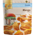 Bolsa con base de Mango 100g con logotipo Farmer's Snack, logotipo DLG, etiquetado vegano y proyecto de origen perturbador