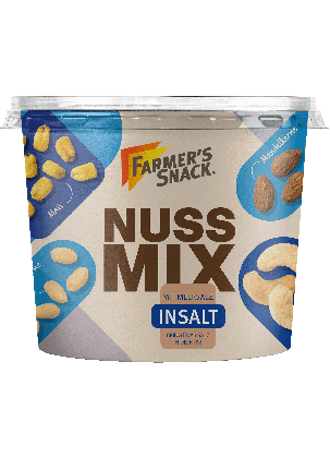 Freigestellte Verpackung von Farmer's Snack Nuss Mix Insalt Becher 225g