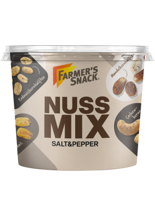 Mezcla de frutos secos Sal y Pimienta de Farmer's Snack en tarrina de 225g