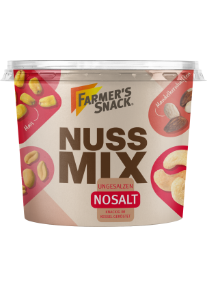 Tarrina personalizada de Mezcla de frutos secos Farmer's Snack NoSalt de 225g